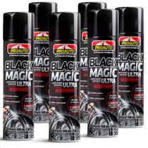 Kit 6 Limpa Pneus Aerosol Black Magic Proauto 400ml