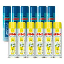 Kit 6 Limpa Vidros + 6 Limpa Box e Banheiro Jimo 400ML