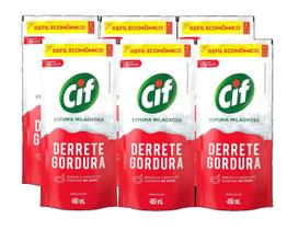kit 6 Limpador Especialista CIF Derrete Gordura 450 ml Refil Econômico