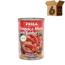 Kit 6 LINGUICA MISTA EM BANHA 400g FRISA