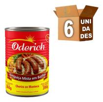 Kit 6 Linguiça Mista Em Banha Oderich Lata