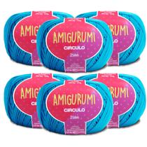 Kit 6 Linha Fio Amigurumi Circulo 100% Algodão Mercerizado - 254m/125g