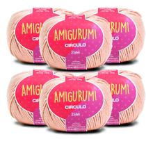 Kit 6 Linha Fio Amigurumi Circulo 100% Algodão Mercerizado - 254m/125g
