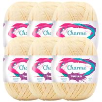 Kit 6 Linha Fio Charme 100% Algodão Mercerizado Circulo - 396m/150g para Croche
