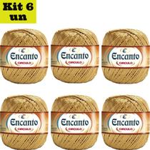 Kit 6 Linhas Encanto Dourado Cada Novelo com 128 metros Círculo para Crochê, Tricô, Franja e Tessels