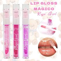 Kit 6 Lip Gloss Ursinho Mágico Brilho Labial Maquiagem Rose Girls Febella