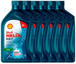 Kit 6 Litros De Óleo Para Motor Shell Helix Hx7 10W40 Semissintético API SN e ACEA A3/B3/B4
