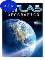 Kit 6 Livro Atlas Geográfico - Bandeiras E Mapas Do Brasil E