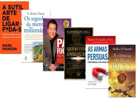 Kit 6 Livros Armas da Persuasão + Segredos da Mente Milionária + Pai Rico Pai Pobre + Quem Pensa Enr - Sextante