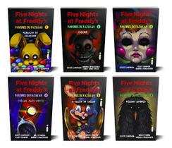 Kit 6 Livros FNAF Pavores de Fazbear Mergulho na Escuridão Caçador, Hora de Acordar, Chegue Mais Perto, A Visita do Coelho, Pássaro Sombrio Capa Comum Kit 6 Livros FNAF Pavores de Fazbear Mergulho na Escuridão Caçador, Hora de Acordar, Chegue Mais Perto, A Visita do Coelho, Pássaro Sombrio Capa Comum