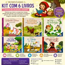 Kit 6 Livros Infantis Contos Clássicos Ilustrados Chapeuzinho João Pé De Feijão 3 A 5 Anos