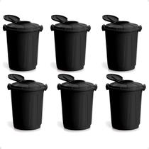 kit 6 Lixeira Preta Cesto De Lixo Grande Cozinha 60 Litros kit 6 Lixeira Preta Cesto De Lixo Grande Cozinha 60 Litros