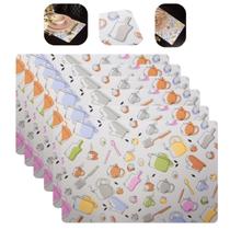 Kit 6 Lugar Americano de Plástico Retangular 43,5cm X 28,5cm Para Mesa Posta Versátil Moderno Lyor