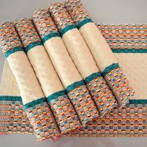 Kit 6 Lugares Americanos Diversas Cores Mesa Posta De Luxo 100% Algodão Feito Em Tear Mineiro