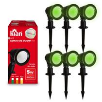 Kit 6 Luminária Espeto Jardim Led 5w Luz Verde Gramado Ip65 Kit 6 Luminária Espeto Jardim Led 5w Luz Verde Gramado Ip65