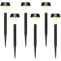 Kit 6 Luminária Espeto Solar Jardim Recarregáv Led Bc Quente Kit 6 Luminária Espeto Solar Jardim Recarregáv Led Bc Quente