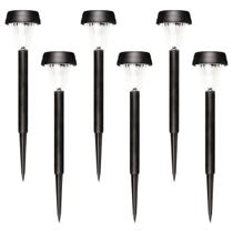 Kit 6 Luminária Espeto Solar Jardim Recarregável Led Bc Frio Kit 6 Luminária Espeto Solar Jardim Recarregável Led Bc Frio