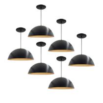 Kit 6 Luminária Pendente Meia Lua 50cm Interior Cobre Com Fiação 110/220v Kit 6 Luminária Pendente Meia Lua 50cm Interior Cobre Com Fiação 110/220v