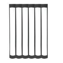 Kit 6 Luminária Tubular Slim 60cm 18w Branco Frio Borda Preta Bivolt 110/220v