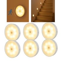 KIT 6 Luminárias Led Sem Fio Com Sensor de Presença