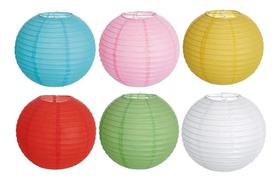 Kit 6 Luminárias Orientais 25 Cm Coloridas Para Eventos