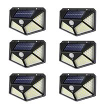 Kit 6 Luminarias Solar De Alta Potência 100 Leds Alto Brilho A Prova D'Água