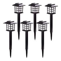 Kit 6 Luminárias Solares Led Jardim Bomvink Ip65 Branco