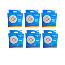 KIT 6 Luminárias Spot LED 5W Redondo 3000K Elgin