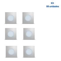 Kit 6 Luminárias Spot Point Quadrada Fria 1,5w Alumínio Kit 6 Luminárias Spot Point Quadrada Fria 1,5w Alumínio