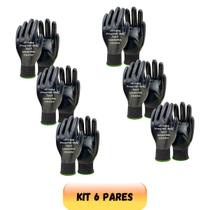 Kit 6 luvas pronyl full ldi mod8040 black poliamida c/r nitrilico 9 par 804099 Kit 6 luvas pronyl full ldi mod8040 black poliamida c/r nitrilico 9 par 804099
