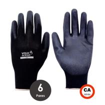 kit 6 Luvas tátil pu de segurança epi proteção Volk