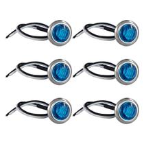 Kit 6 Luzes De Cortesia com Moldura em Inox Led Azul 12v