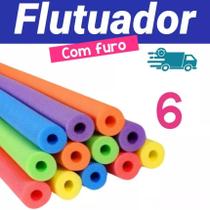 Kit 6 Macarrão Flutuador Piscina Boias Espaguete com Furo para Praia/Hidro Cores Sortidas Kit 6 Macarrão Flutuador Piscina Boias Espaguete com Furo para Praia/Hidro Cores Sortidas