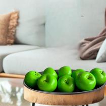 Kit 6 Maçãs Verdes Artificiais para Sala: Frutas Decorativas permanentes que Parecem Reais - DE0723 Kit 6 Maçãs Verdes Artificiais para Sala: Frutas Decorativas permanentes que Parecem Reais - DE0723