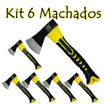 Kit 6 Machados 800G Cabo Fibra Emborrachado Trabalho Pesado Kit 6 Machados 800G Cabo Fibra Emborrachado Trabalho Pesado