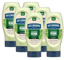 kit 6 Maionese Verde Sabor Salsa Squeeze Hellmann's 335g