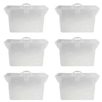Kit 6 Maletas Arquivo para Pastas Suspensas Documentos Dello Caixa Plástica Organizadora Empilhável Kit 6 Maletas Arquivo para Pastas Suspensas Documentos Dello Caixa Plástica Organizadora Empilhável