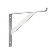 Kit 6 Mãos Francesas 20x12 cm para Prateleira de Vidro Branco Aço - NV703VD Kit 6 Mãos Francesas 20x12 cm para Prateleira de Vidro Branco Aço - NV703VD