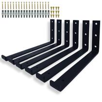 Kit 6 Mãos Francesas De Parede Suporte Para Prateleira Acabamento Moderno 25cm Aço