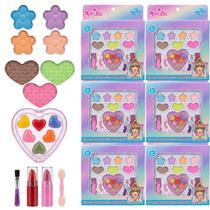 Kit 6 Maquiagem Sombra Coraçãozinho Maleta Com Acessórios Para Crianças Kit 6 Maquiagem Sombra Coraçãozinho Maleta Com Acessórios Para Crianças