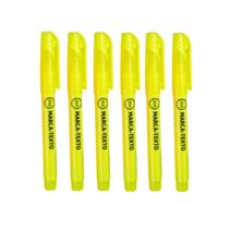 Kit 6 Marca Texto Amarelo Escolar Escritório - Jocar Office Kit 6 Marca Texto Amarelo Escolar Escritório - Jocar Office