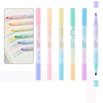 Kit 6 Marca Texto Soft Ponta Dupla 12 Cores Vibrantes com Estojo Compacto Kit 6 Marca Texto Soft Ponta Dupla 12 Cores Vibrantes com Estojo Compacto