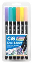 Kit 6 Marcadores Artístico Dual Brush Pastel - CiS