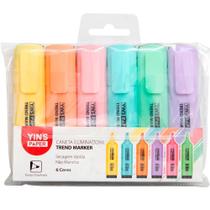 kit 6 Marcadores De Texto - Yins Paper