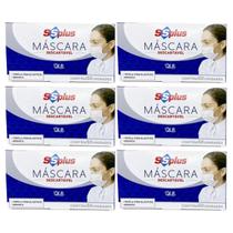 Kit 6 Máscara Descartável Tripla Branca Com 50Un SSPlus -QLB