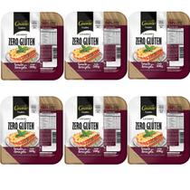 Kit 6 massa lasanha gourmet caseira tomate com berinjela sem gluten fibras naturais 300g casarão