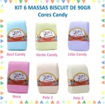 Kit 6 Massas De Biscuit Jl Artesanato 90 Gramas Cores Candy
