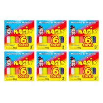 Kit 6 Massinha De Modelar 6 Cores Magix 90g Multicolor
