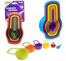Kit 6 Medidor Plastico Coloridos Que se Encaixa Todas Medida