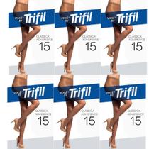 Kit 6 Meia Calça Clássica Adherence Fio 15 Preto EG - Trifil Kit 6 Meia Calça Clássica Adherence Fio 15 Preto EG - Trifil